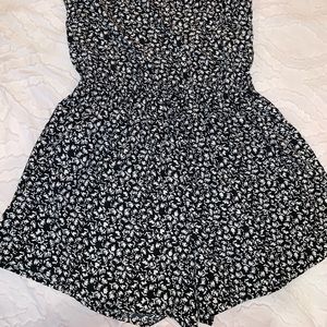 Navy Floral Hollister Romper